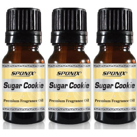 Sugar Cookie Fragrance Oil 10 ml / 0.33 oz | 100% Pure by Sponix Made in USA Pack of 3