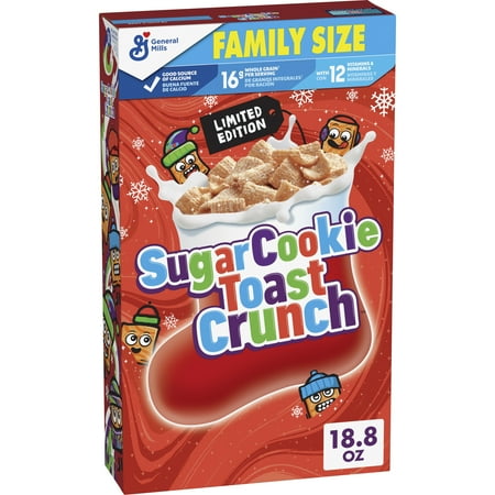 Sugar Cookie Toast Crunch Breakfast Cereal, Sugar Cookie Cinnamon, Family Size, 18.8 oz