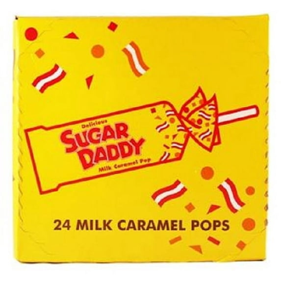 Sugar Daddy, Milk Caramel Pops, Count 24 (1.7 oz) - Sugar Candy / Grab Varieties & Flavors