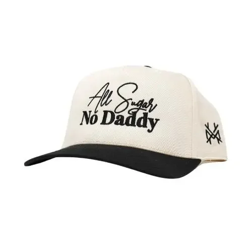All Sugar No Daddy Trucker Hat, Funny Quote Embroidered Snapback Cap, Adjustable Vintage Mesh Baseball Hat for Women and Men, Trendy Retro Streetwear Summer Accessory