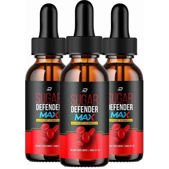 Sugar Defender Max Drops Supplement, Sugar Defender Max 24 Hour Liquid Supplement, Sugar Defender Max Drops Reviews, Max Strength Organic Herbal Blend 3 Pack - 3 Month Supply