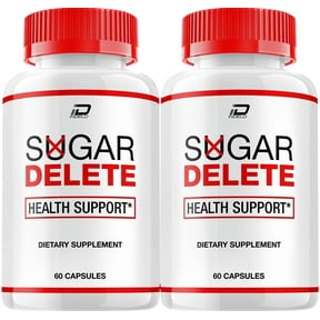 Sugar Delete Capsules SugarDelete Sugar Optimizer Pills Advanced Supplement, All Natural, Sugar Delete Maximum Strength Formula, Glycogen Support, 2 Pack, 120 Capsules