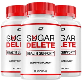 Sugar Delete Capsules SugarDelete Sugar Optimizer Pills Advanced Supplement, All Natural, Sugar Delete Maximum Strength Formula, Glycogen Support, 3 Pack, 180 Capsules