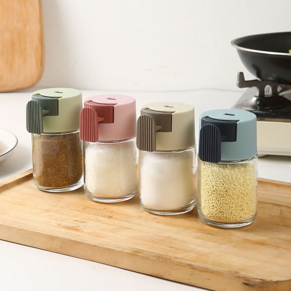 Sugar Dispenser, One-Hand Operation Kitchen Container for Granulated Sugar Salt, Easy Refill Wide Opening for Cooking, Baking, and Beverage Use Color