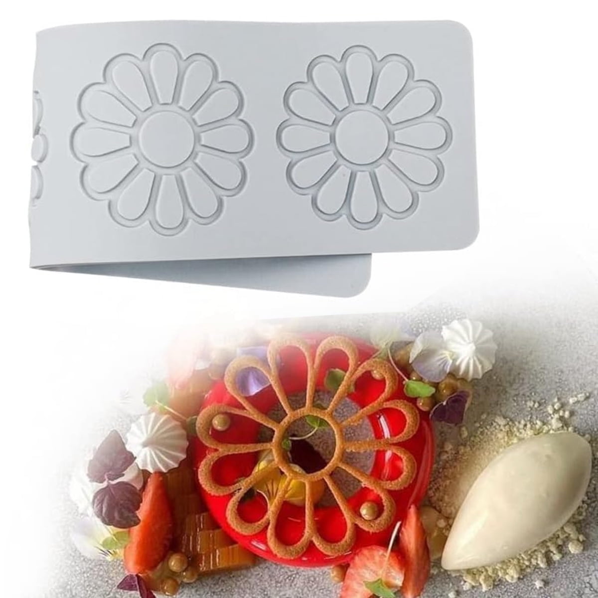 Sugar Edible Leaf Lace Cake Silicone Embossing Mat Fondant Impression