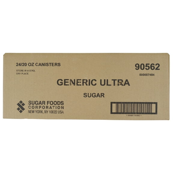 Sugar Foods P.L. Canisters Sugar, 20 Ounce -- 24 Case