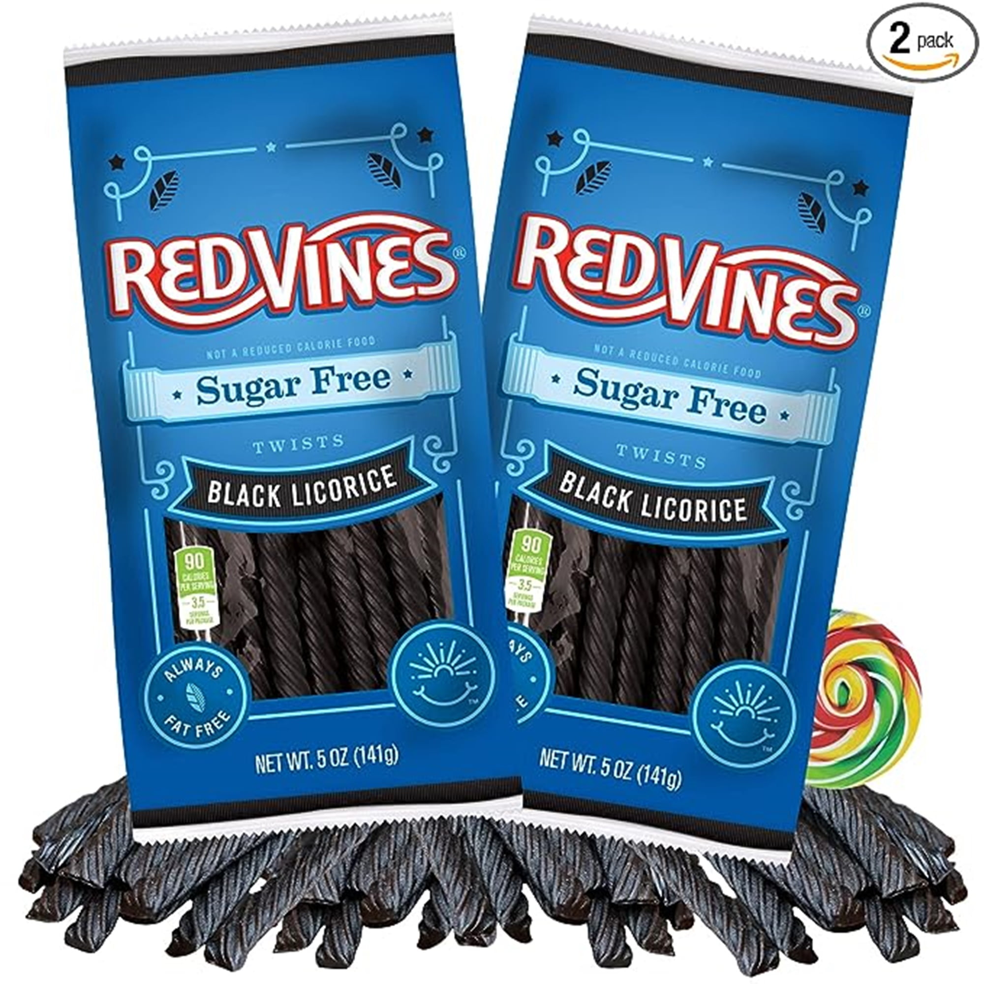 Sugar Free Black Licorice, Licorice Candy, Pack of 2, 5 Ounces per Bag