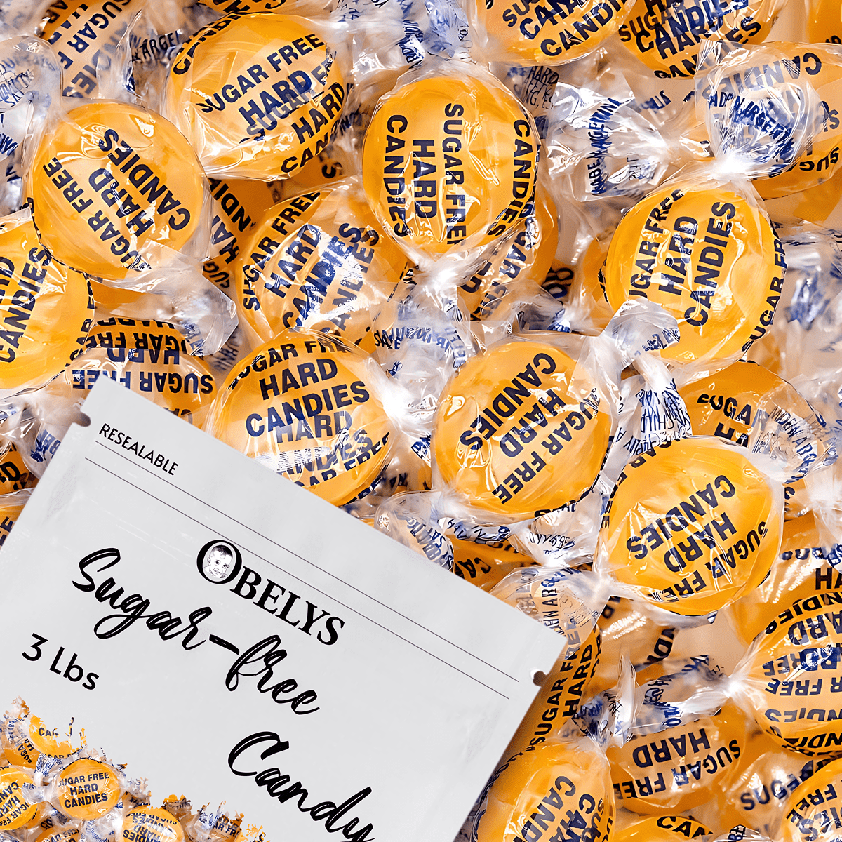 Sugar Free Butterscotch Candy - Individually Wrapped SF Hard Candy | 3 Pounds (48 oz) | Butterscotch Buttons