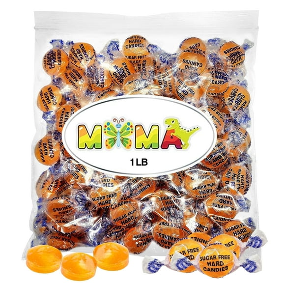 Sugar Free Butterscotch Hard Candy - 1 lb Delicious Bulk Candy Individually Wrapped - Gluten Free, Vegan, Keto Friendly Butterscotch Bag of Candy for Gifting & Sharing