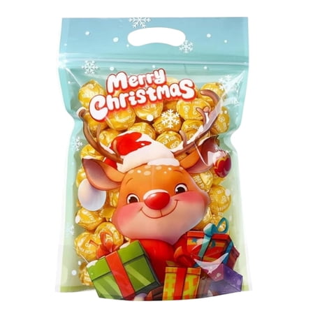 Sugar Free Butterscotch Hard Candy – 1 lb Christmas Resealable Pouch with Handle – Individually Wrapped Holiday Candy – Festive Reindeer Gift Bag by Clear Above
