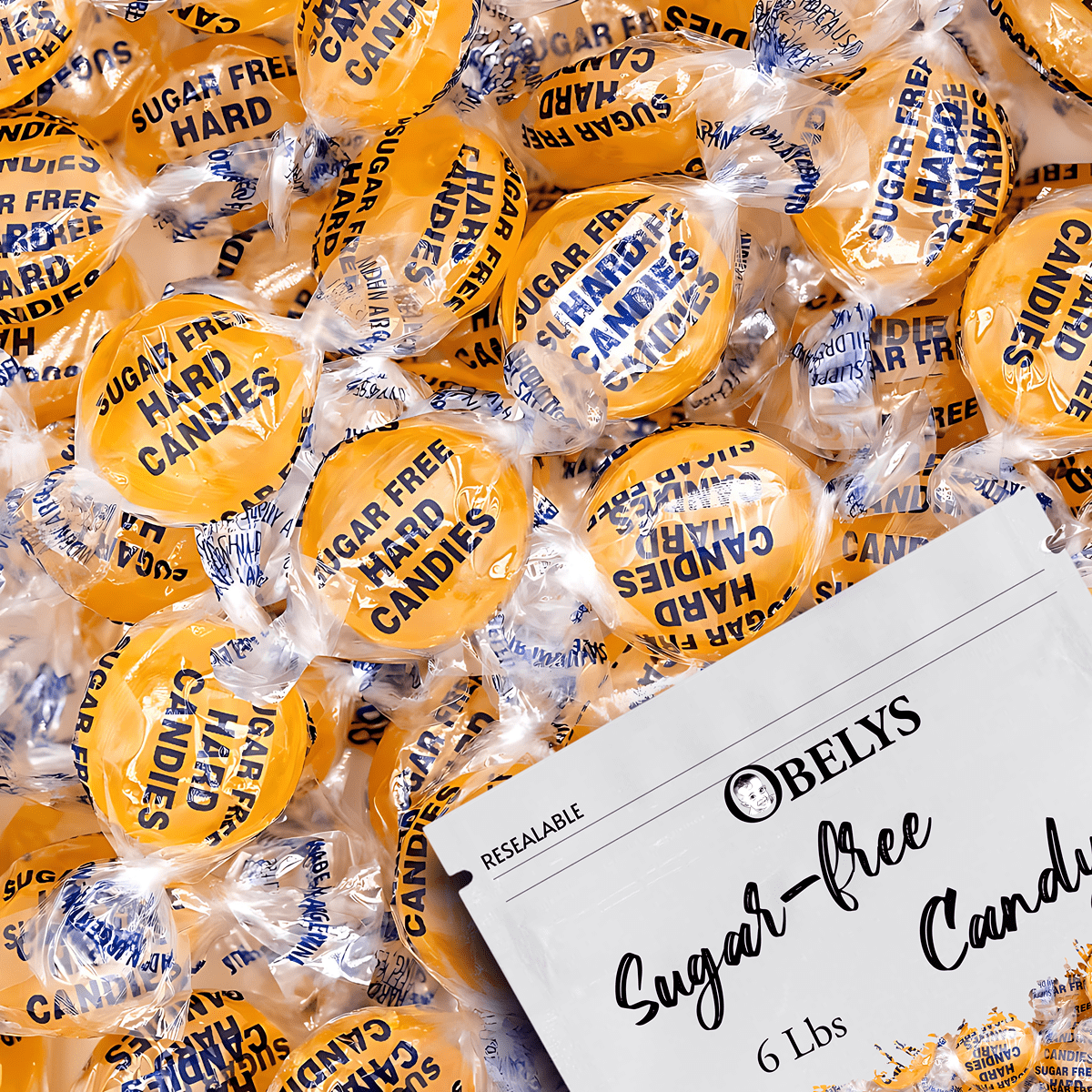 Sugar Free Butterscotch Hard Candy - | 6 Pounds (96 oz) | Individually Wrapped Candies