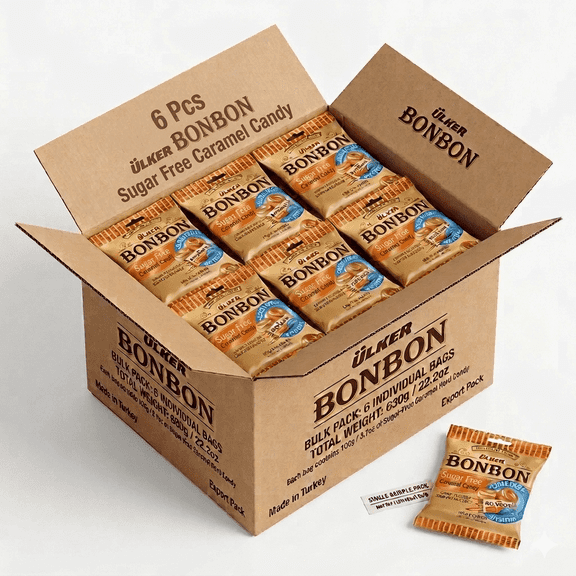 Ceres Gourmet Hard Candy Individually Wrapped Sugar Free Caramel 6 Pack 22.2 Oz (630 g)