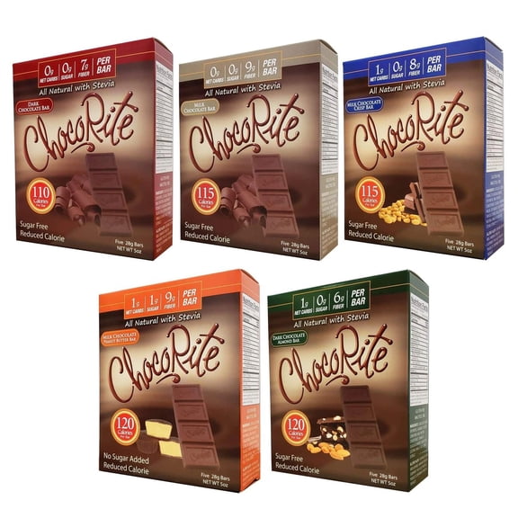 Sugar-Free Chocolate Bars by ChocoRite - Variety Pack