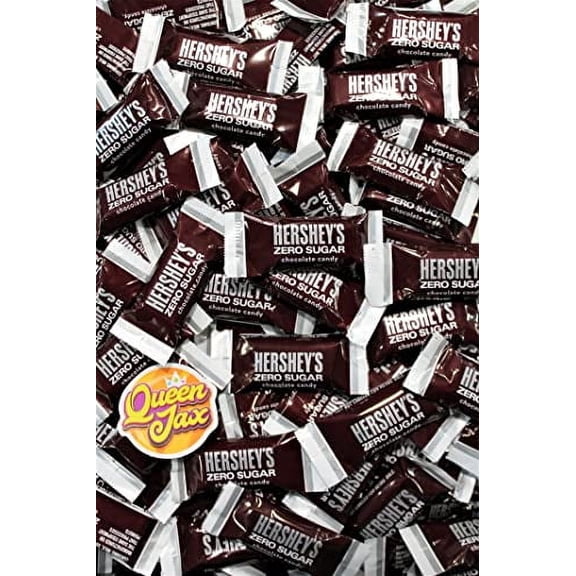 Sugar Free Chocolate Candy - 2 LB Bag - Bulk Hersheys Sugar Free Chocolate Bars - Individually Wrapped Chocolate - Hershey Zero Sugar Chocolate - Hershey Chocolate Sugar Free - With Queen Jax Magnet