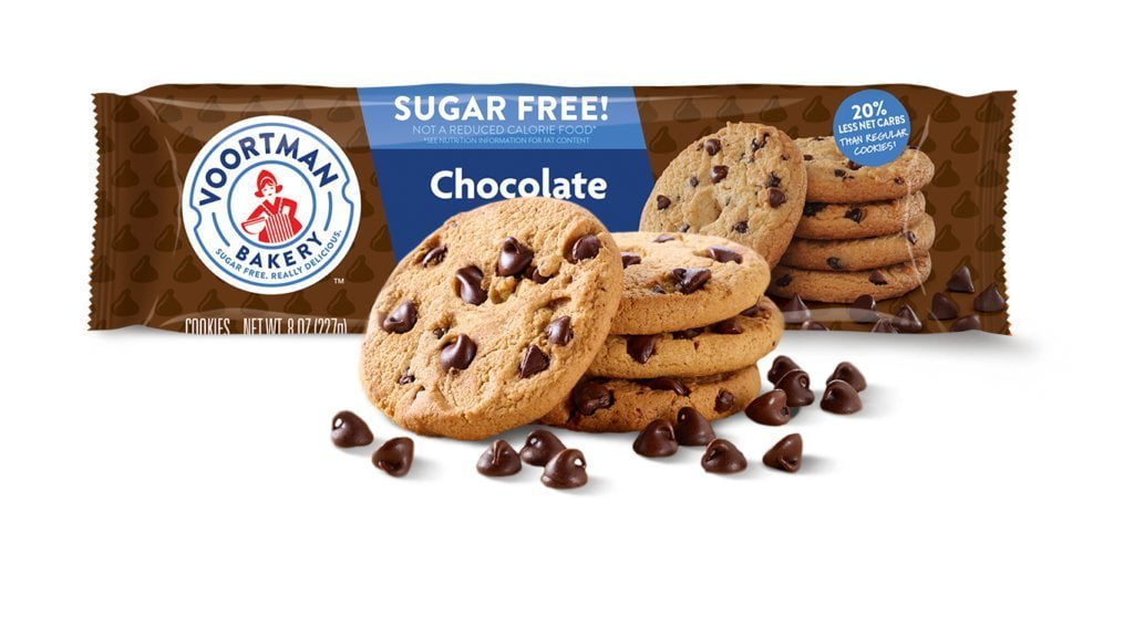 Sugar Free Chocolate Chip Cookies by Voortman Bakery, Crispy, Crunchy Cookies, 4 boxes, 8oz each