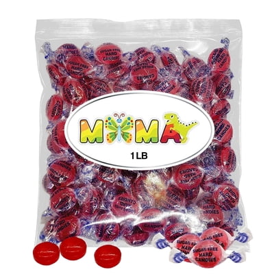 Sugar Free Cinnamon Hard Candy - 1 lb Rich & Fiery Bulk Candy Individually Wrapped Cinnamon Discs - Gluten Free, Vegan, Keto Friendly Candy Bag
