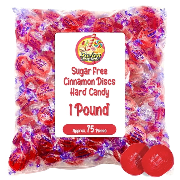 Sugar Free Cinnamon Hard Candy Arcor- 1lb Bulk Bag (Approx. 80 pieces), Individually Wrapped | Premium Sugar Free Cinnamon Candy | Delicious Cinnamon Candy Sugar Free Treats