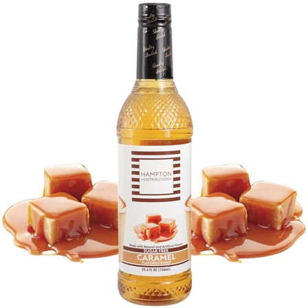 Sugar Free Coffee Syrup, Caramel Flavor Drink Mix 25.4 Fl Oz Pack of 1, Sugar Free Caramel Syrup, Zero Calorie Flavoring for Lattes, Shakes, Food, Snacks & More, Gluten Free