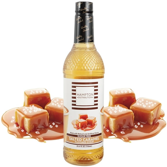 Sugar Free Coffee Syrup, Salted Caramel Flavor Drink Mix 25.4 Fl Oz Pack of 1, Sugar Free Caramel Syrup, Zero Calorie Flavoring for Lattes, Shakes, Food, Snacks & More, Gluten Free