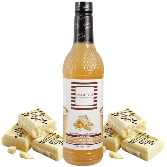 Sugar Free Coffee Syrup, White Chocolate Mocha Flavor Drink Mix 25.4 Fl Oz Pack of 1, Sugar Free Caramel Syrup, Zero Calorie Flavoring for Lattes, Shakes, Food, Snacks & More, Gluten Free