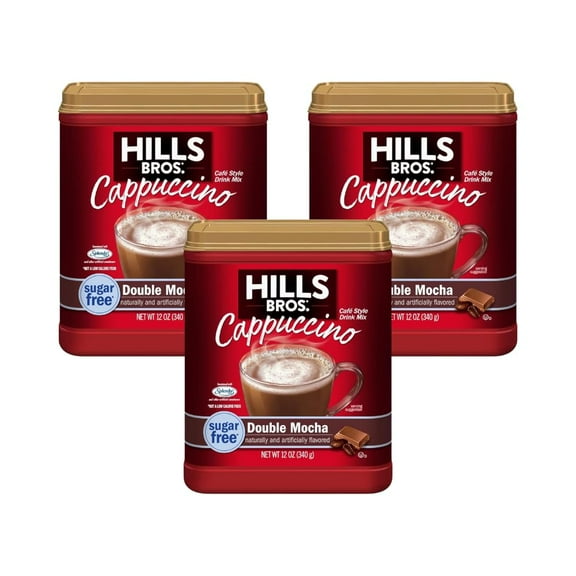 Sugar-Free Double Mocha Cappuccino Mix Instant Coffee Bundle To Enjoy Coffeehouse Flavor From Home, 12 Oz (Pack Of 3).