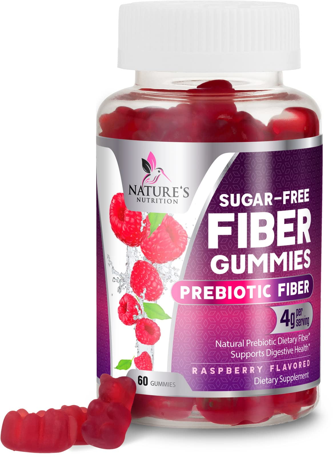 SugarFree Fiber Supplement Gummies for Adults 4g Soluble Fiber per