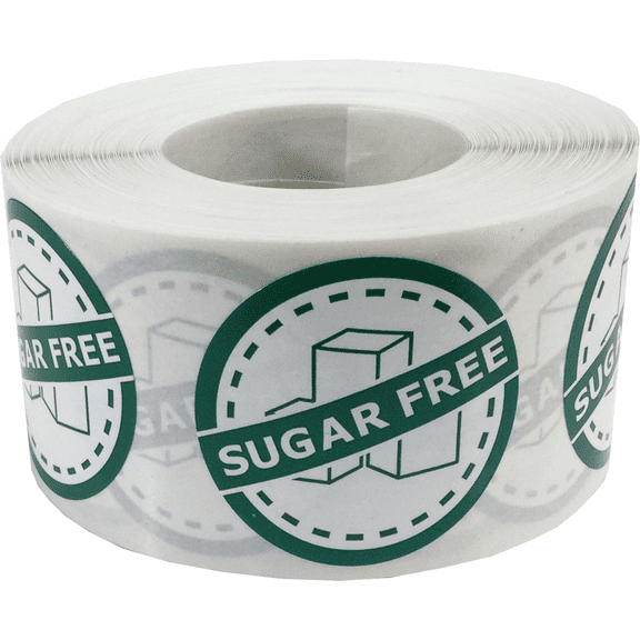 Sugar Free Food Rotation Labels 1 1/4 Inch Round Circle Dots 500 Adhesive Stickers