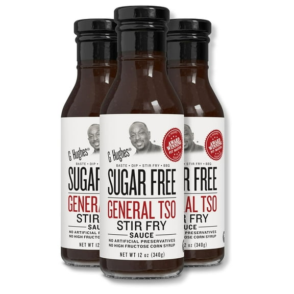Sugar Free, General Tso Sauce - Stir Fry Sauce, Gluten Free, No High Fructose, No Artificial Preservatives - 12 Oz (3-Pack)