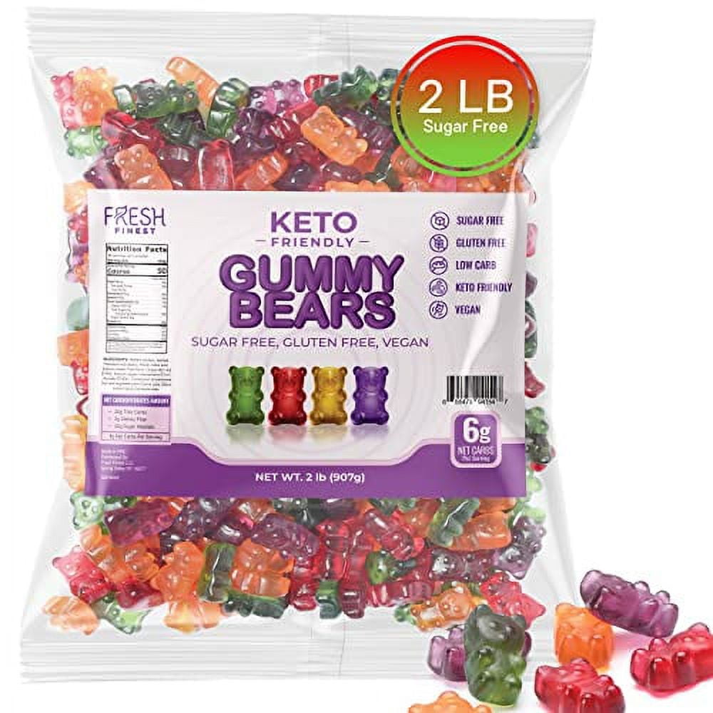Sugar Free Gummy Bears Keto Candy Assorted Fruit Flavors Keto Snacks Vegan Gummy Bears