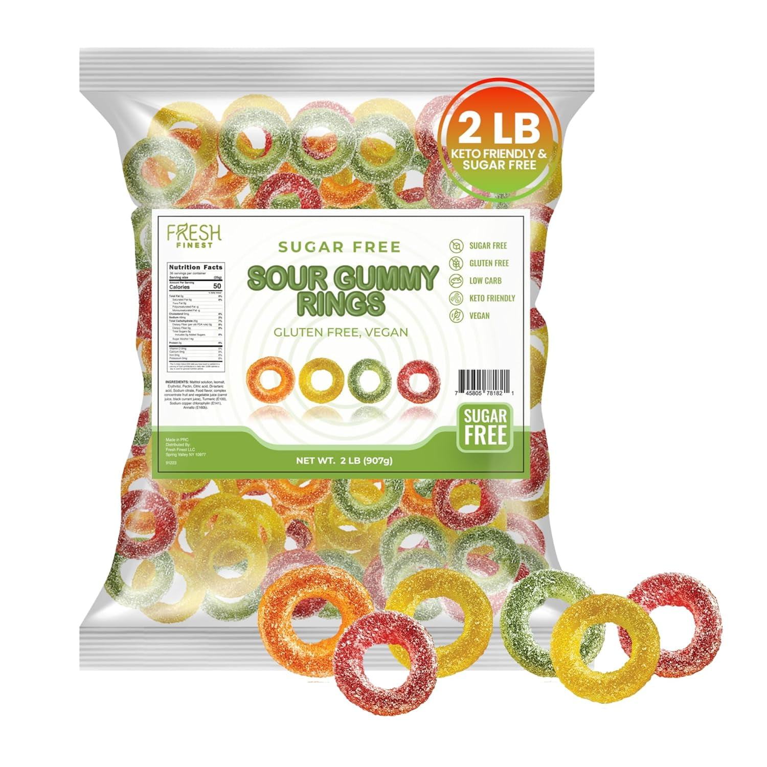 Sugar Free Gummy Keto Candy Assorted Fruit Flavors Keto Snacks