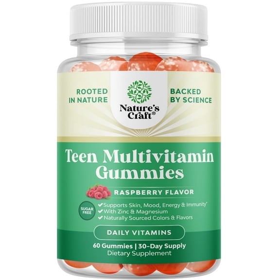 Sugar Free Gummy Vitamins for Teen Girls & Boys - Teen Vitamins for Boys 12-17 Gummies & Girls 12-17 for Enhanced Immunity Energy and Skin - Teen Multivitamin for Girls 12-17 and Boys with Magnesium