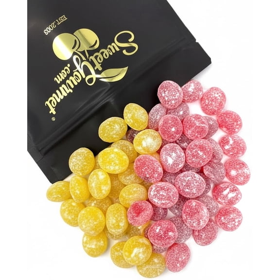 SweetGourmet Sanded Drops Raspberry-Lemonade Mix: Old-Fashioned Hard Candy with a Natural Summer Flavor, Sugar-Coated, 2 Pound Bulk Bag