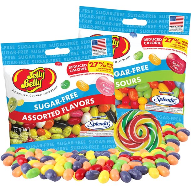 Sugar Free Jelly Beans, Chewy Candy, Pack of 2, 1 Of Each, 2.8 Ounces