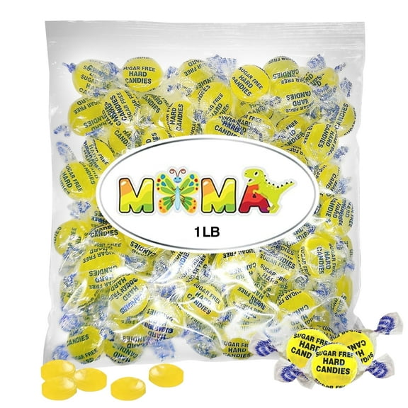 Sugar Free Lemon Drops Hard Candy - 1 lb Sweet & Citrusy Bulk Candy Individually Wrapped - Gluten Free, Keto Friendly, Vegan Lemon Drops Candy Bag