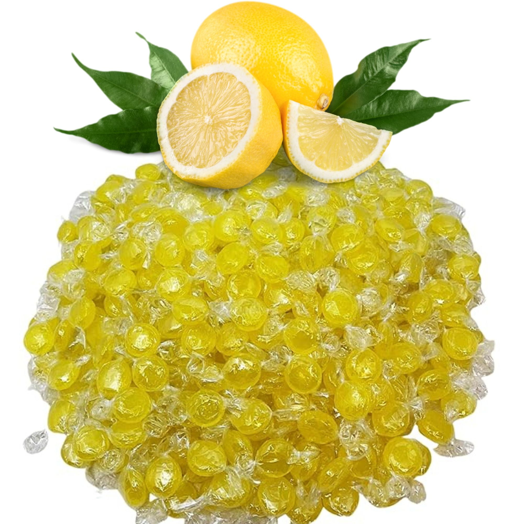 Sugar Free Lemon Hard Candy Buttons Lemon Drops 2lb Individually Wrapped Resealable Bag