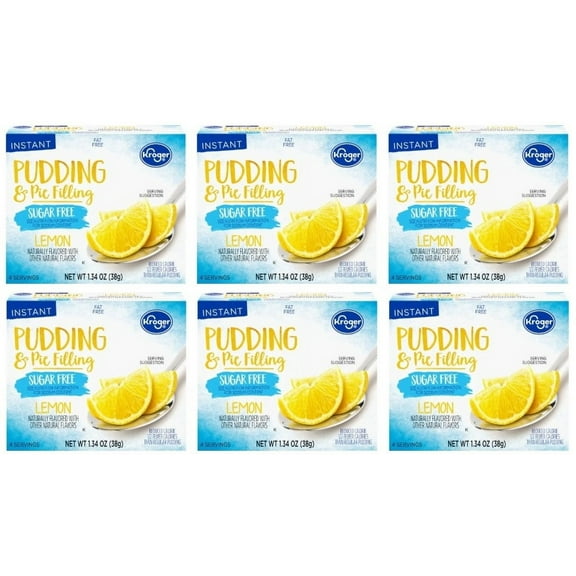 Sugar Free Lemon Instant Pudding & Pie Filling Packets, 1.34 oz (6 Boxes)