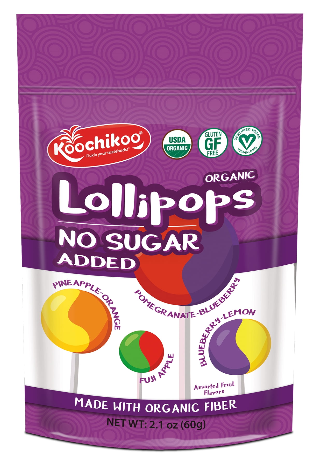 Koochikoo Sugar Free Lollipops, Vegan Candy Pops, 2.2 OZ - Walmart.com