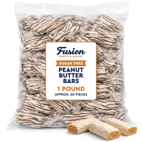 Sugar Free Peanut Butter Bars - 1 Pound Individually Wrapped - Atkinson Bulk Peanut Butter Candy