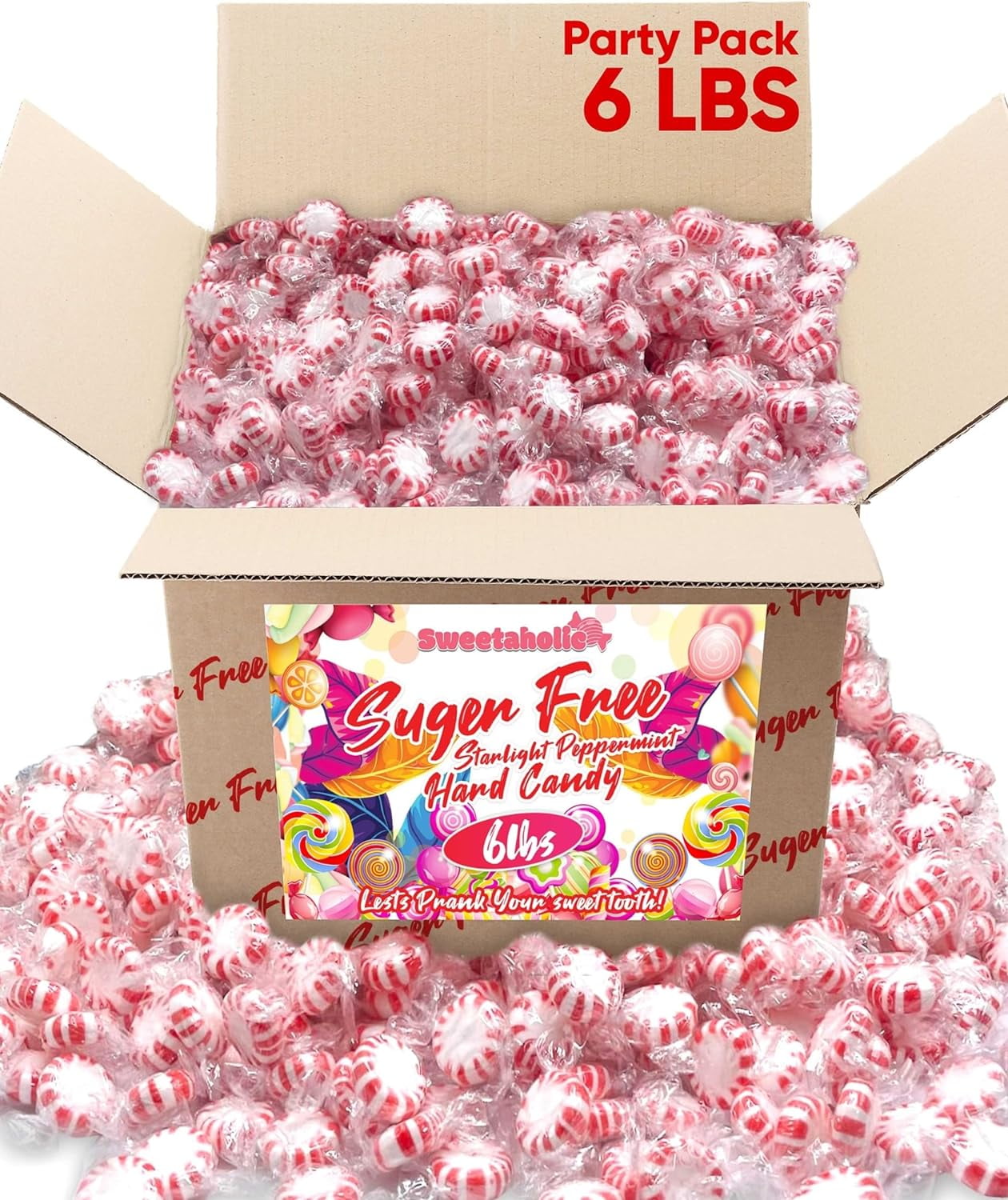Sugar Free Peppermint Candy 6 Pounds Individually Wrapped Candy