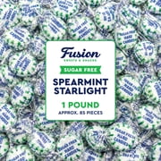 Sugar Free Spearmint Starlight Hard Candy - 1 Pound Bulk Bag (About 85 Pieces) - Keto Friendly Sugar Free Mints Individually Wrapped - Holiday Spearmint Mints - Delicious Sugar Free
