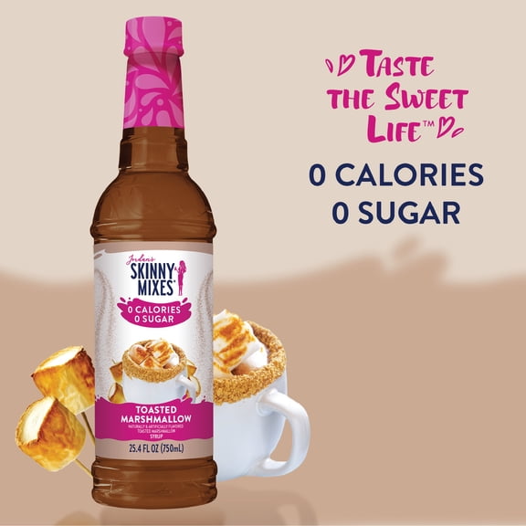 Jordan's Skinny Syrups Toasted Marshmallow, Sugar Free Flavoring Syrup, 25.4 Ounce Bottle