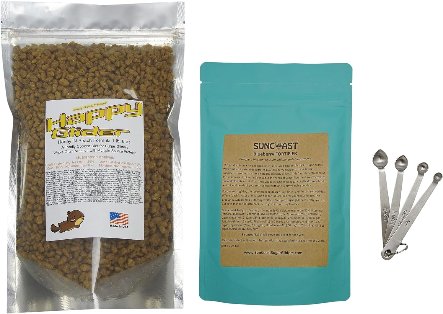 Sugar Glider Essential Nutrition Pack Food and Calcium Supplement