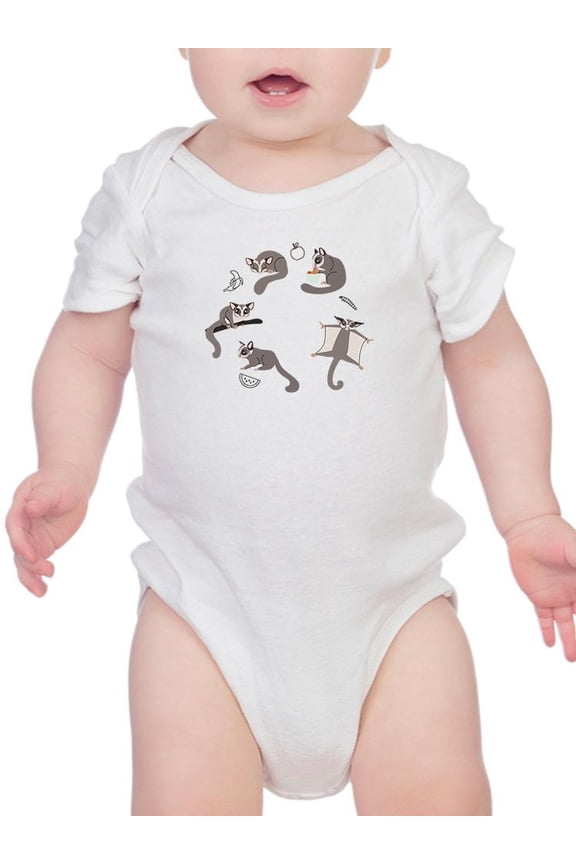 Sugar Glider Poses Bodysuit Infant -Image by Shutterstock, Newborn