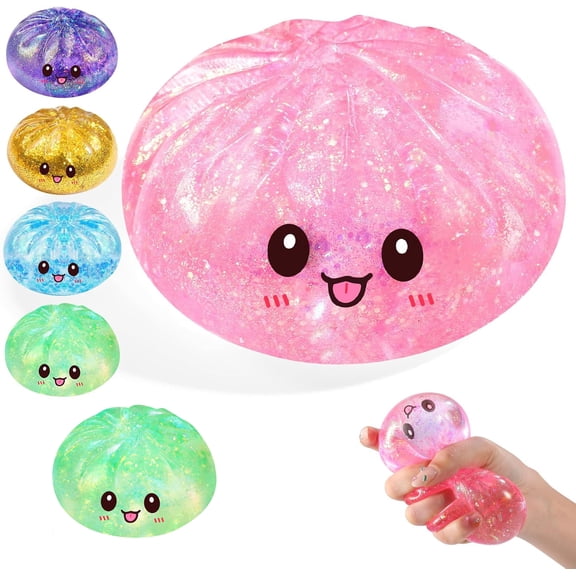 Sugar Glitter Dumpling Squishy, Viral Bao Bun Squishy Dumling Mystery Box, Stress Relief Fidget Squeeze for Holiday & Birthday Gifts