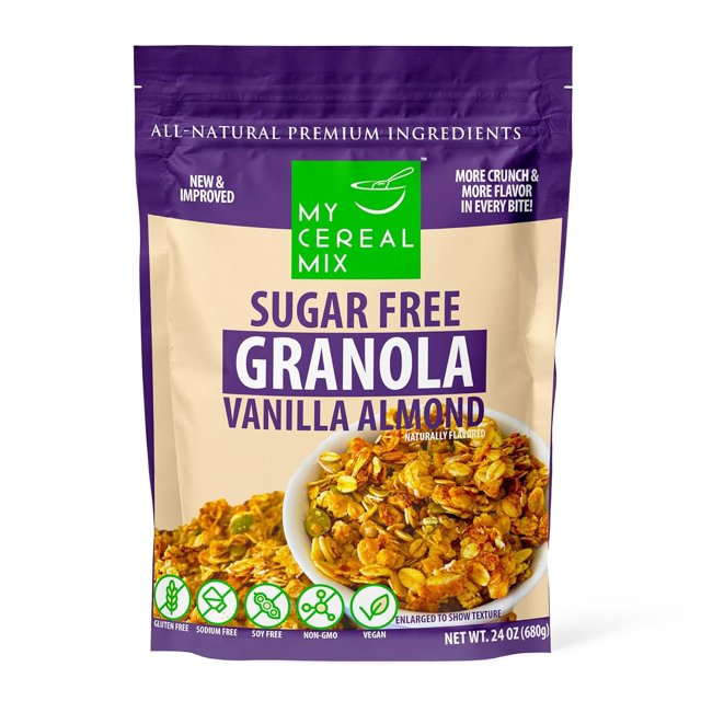 Sugar Granola Vanilla Almond NonGMO, PlantBased, Gluten , Soy