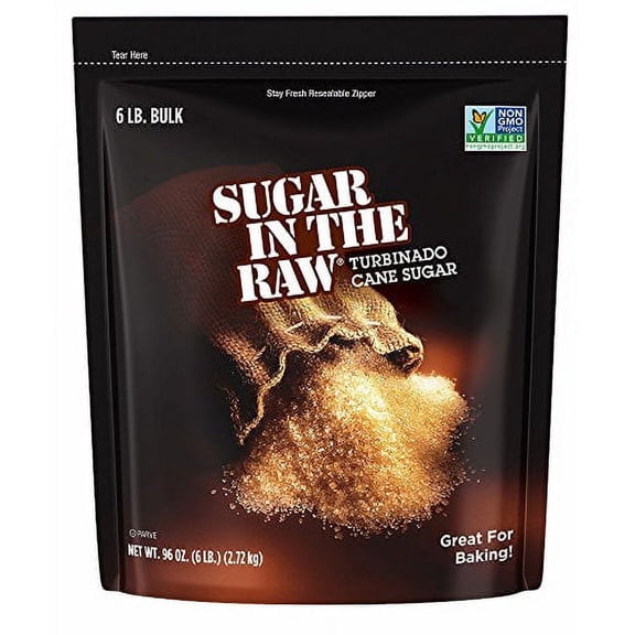 Sugar In The Raw Turbinado Cane Sugar, Made Using 100% Natural Pure Cane Sugar, 6 lbs