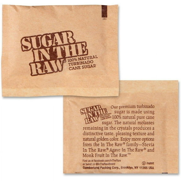 Sugar In The Raw Turbinado Cane Sugar - Natural Sweetener - 400/Carton | Bundle of 2 Cartons