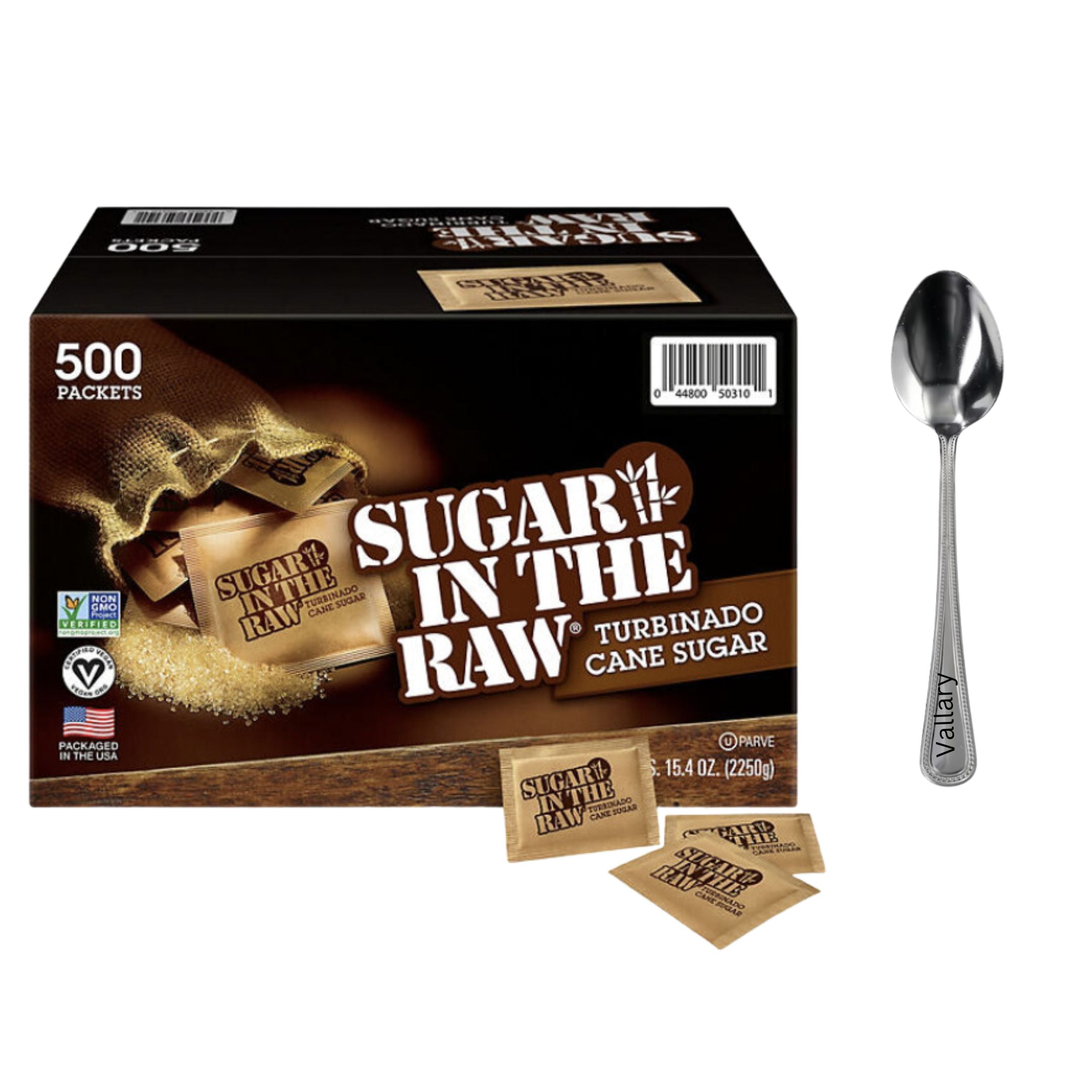 Sugar InThe Raw Packets 500 Count, Brown Sugar Packets, Natural
