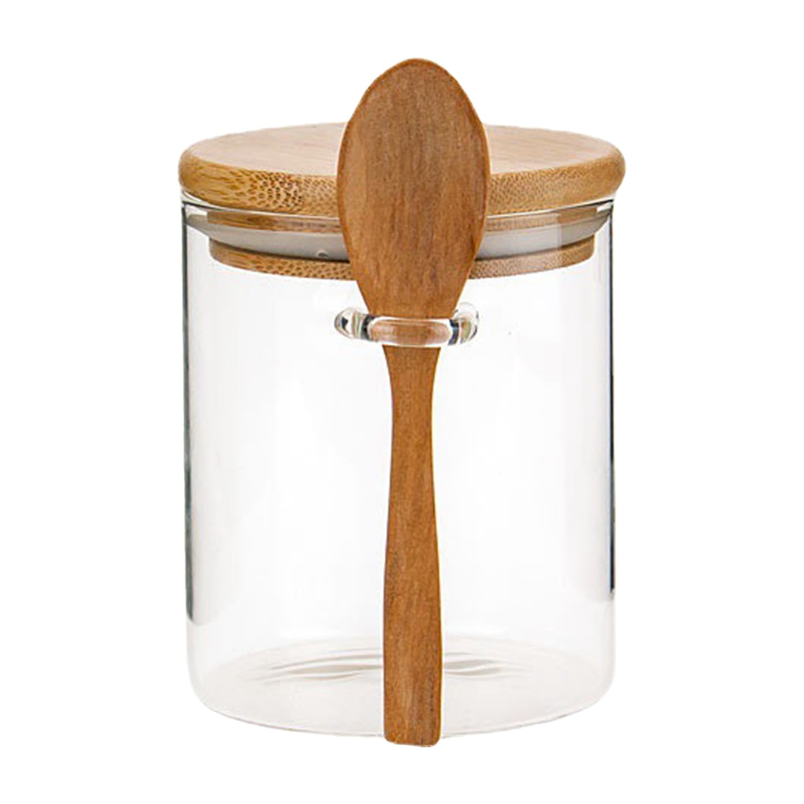 Steviieden 24oz Airtight Glass Jar With Bamboo Lid & Spoon - Overnight Oats & Coffee Storage