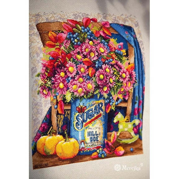 Merejka Counted Cross Stitch Kit, Cotton, Multi-Colour, 22 x 25 cm
